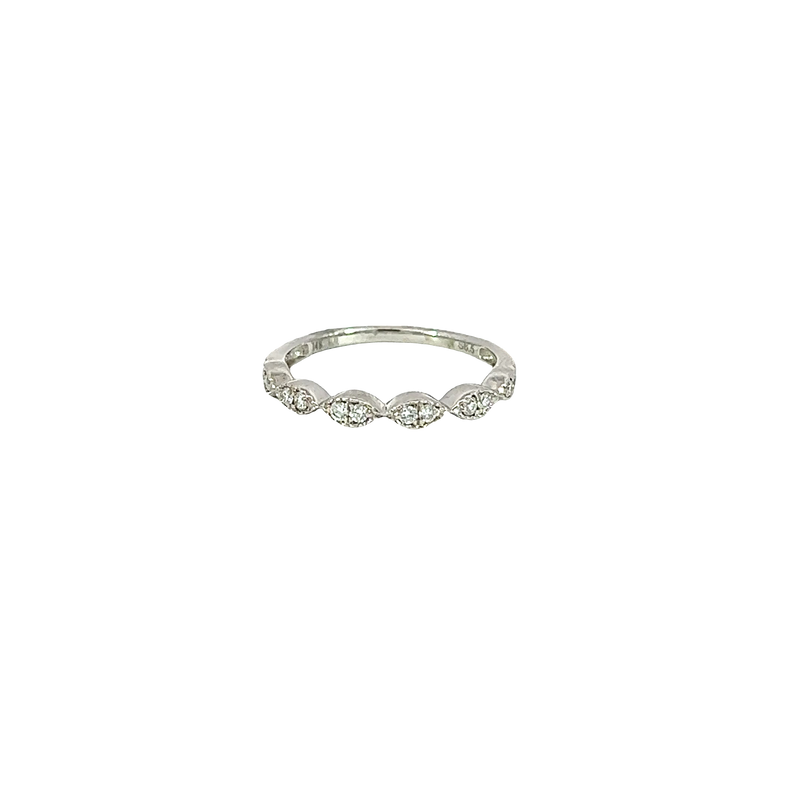 14K White Gold Diamond Band and Stackable Ring