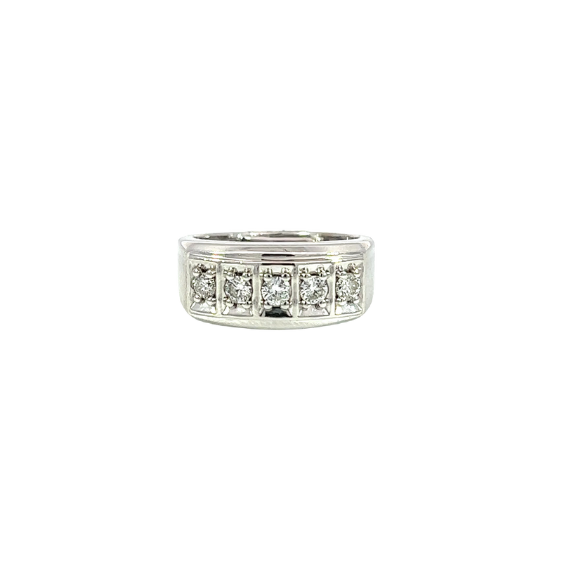 14K White Gold Diamond Band Rings