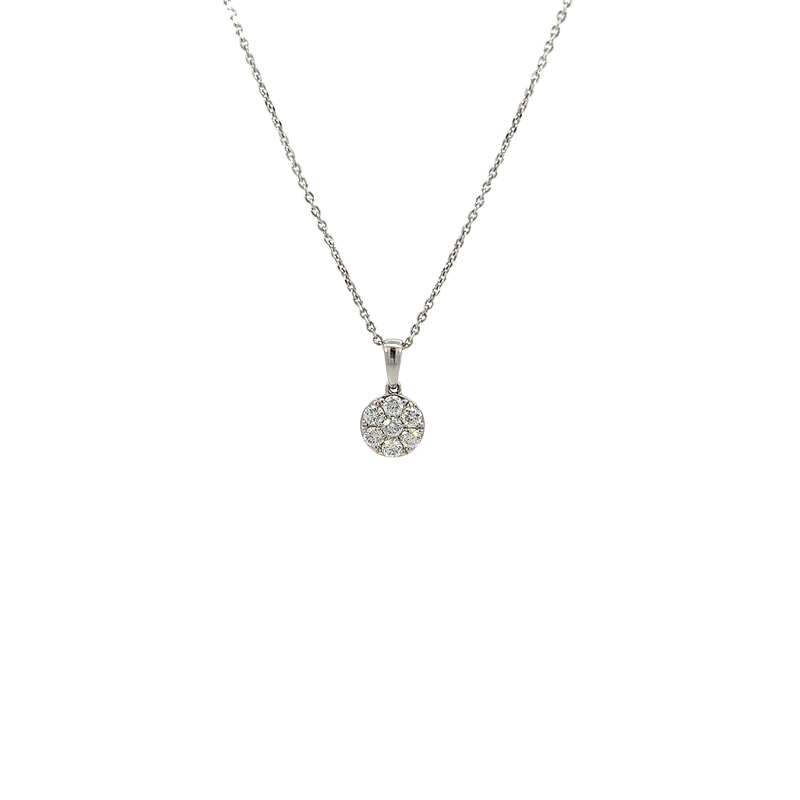 14K White Gold Diamond Pendant