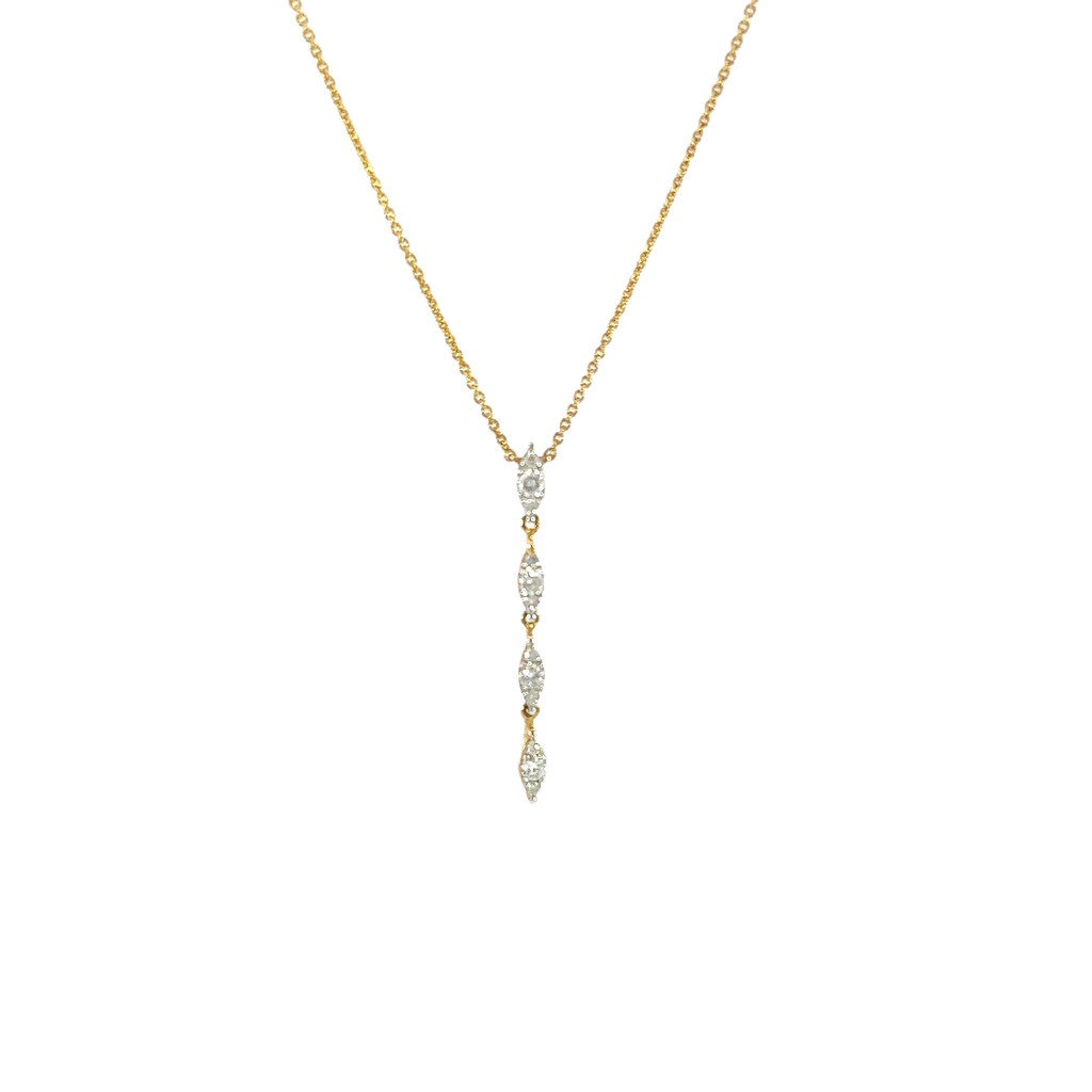14K Yellow Gold Diamond Drop Necklace, 0.20ct tw
