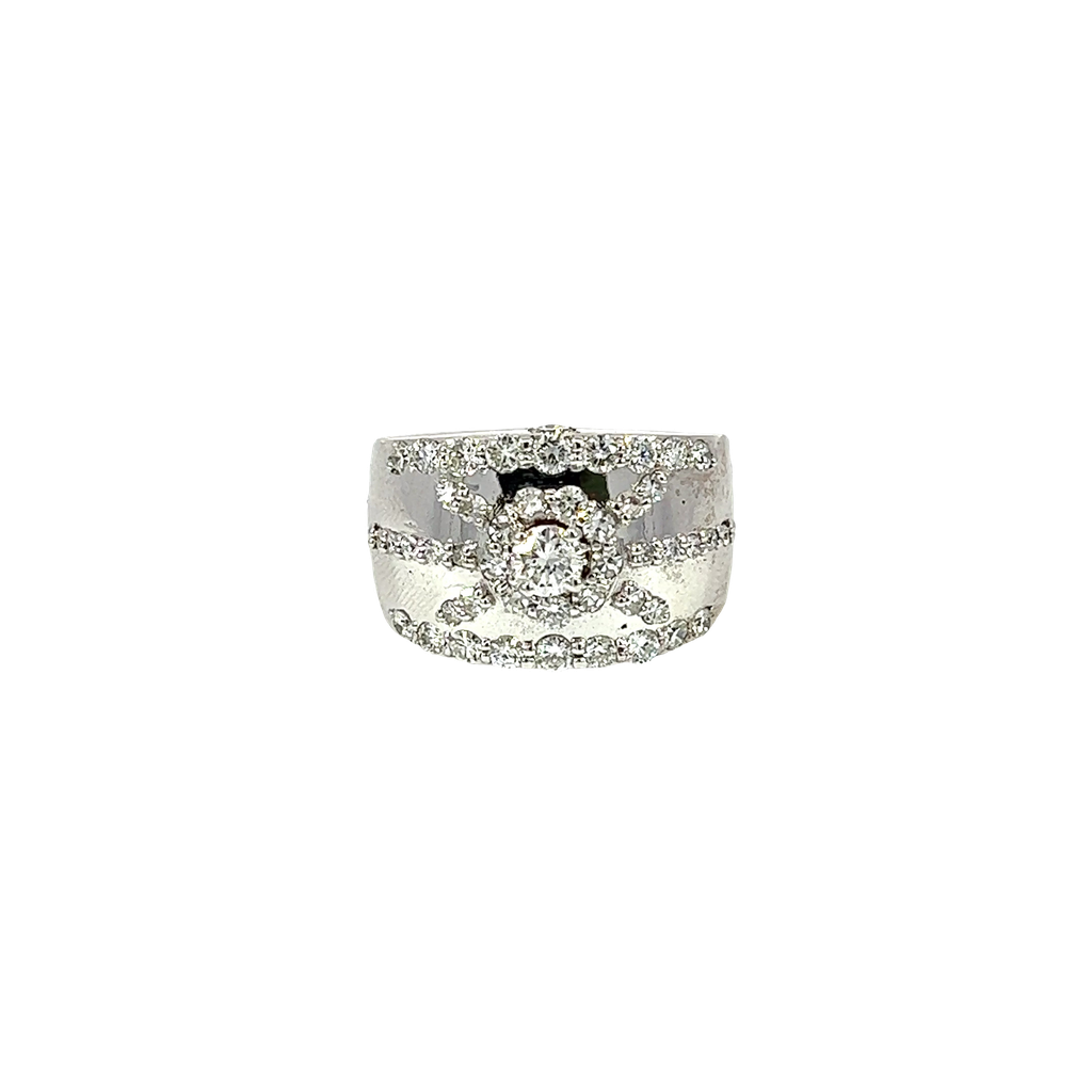 14K White Gold Diamond Cocktail Ring