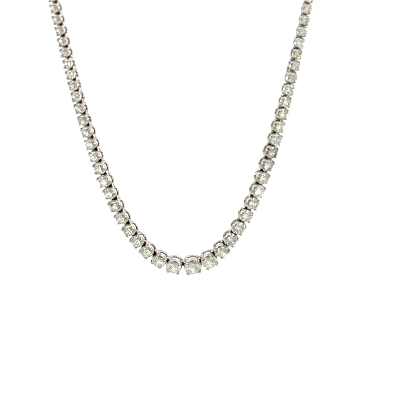 14K White Gold Diamond Tennis Necklace