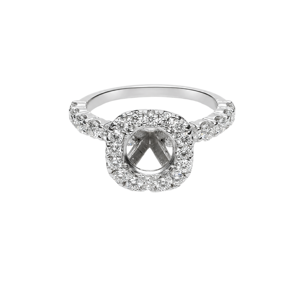 14K White Gold Diamond Engagement Ring