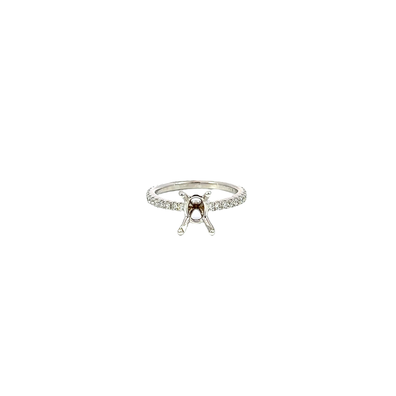 14K White Gold Diamond Engagement Ring