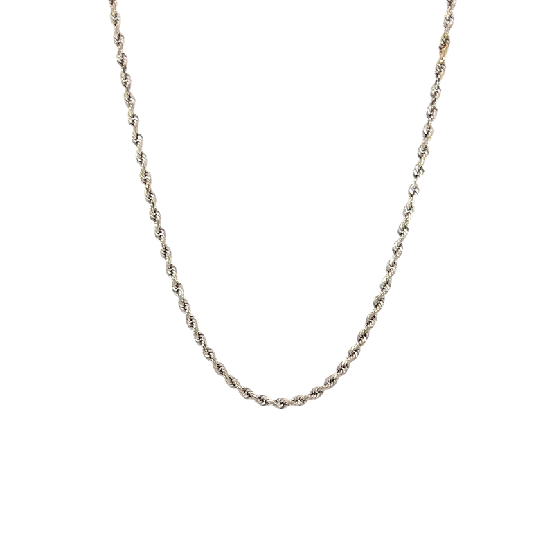 14K White Gold Rope Chain