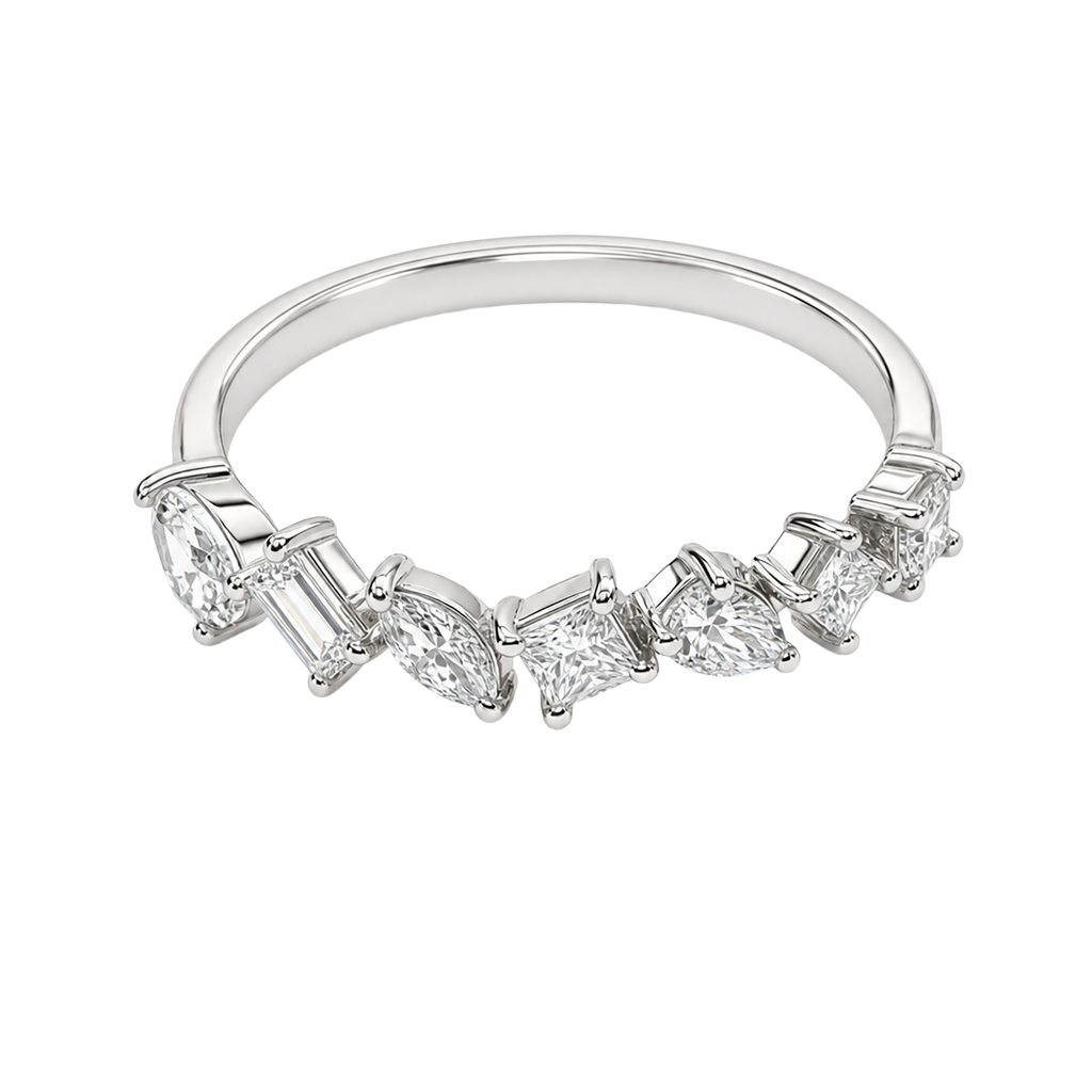 14K White Gold Diamond Stackable Ring