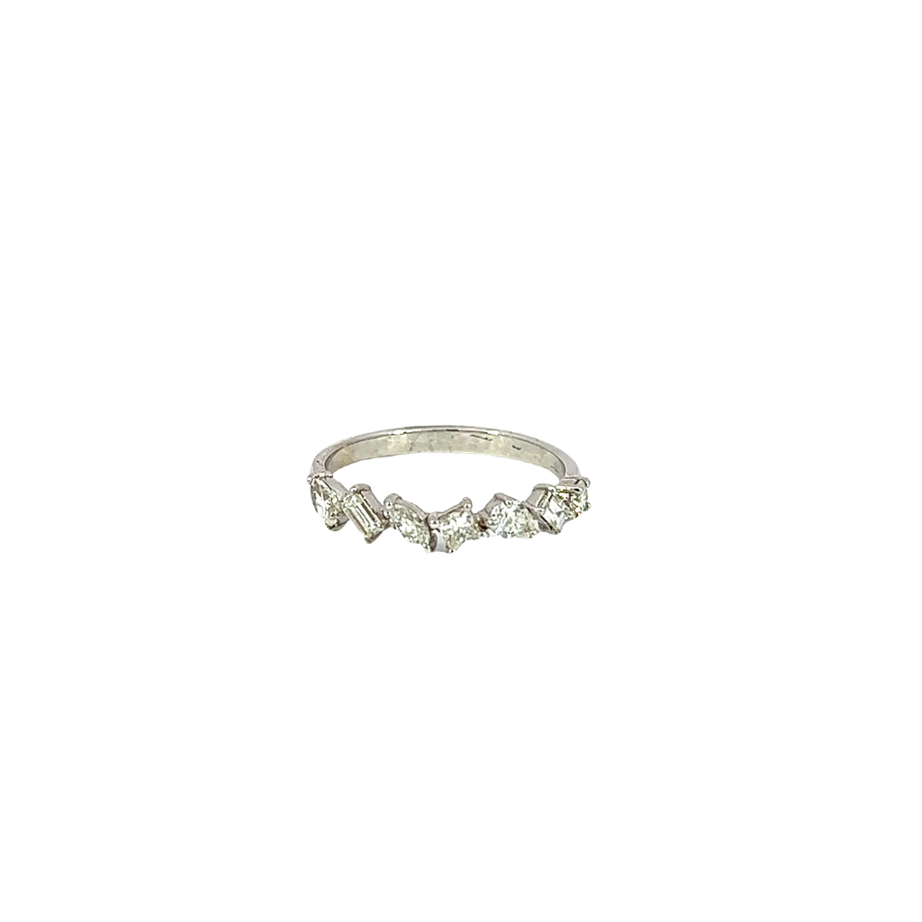 14K White Gold Diamond Stackable Ring