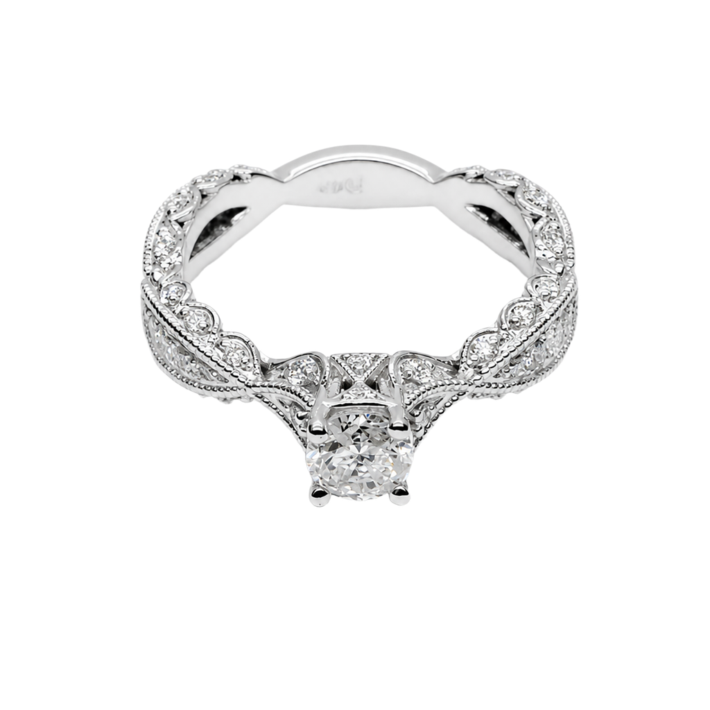 14K White Gold Diamond Engagement Ring