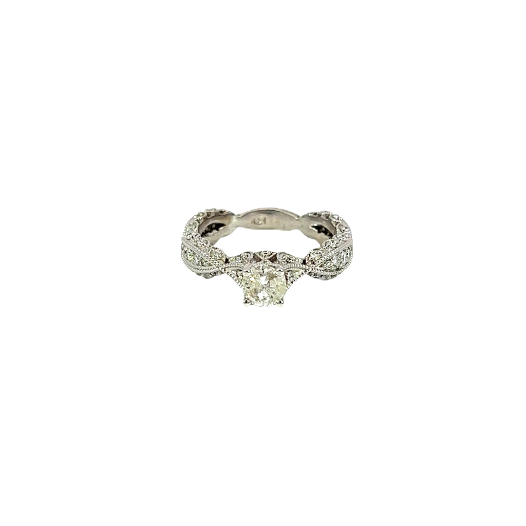 14K White Gold Diamond Engagement Ring