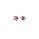 14K White Gold Diamond and Ruby Earring Jackets