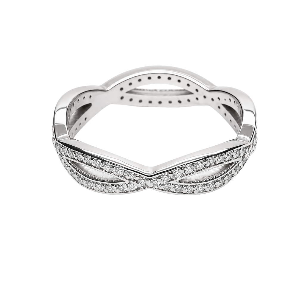 14K White Gold Diamond Band