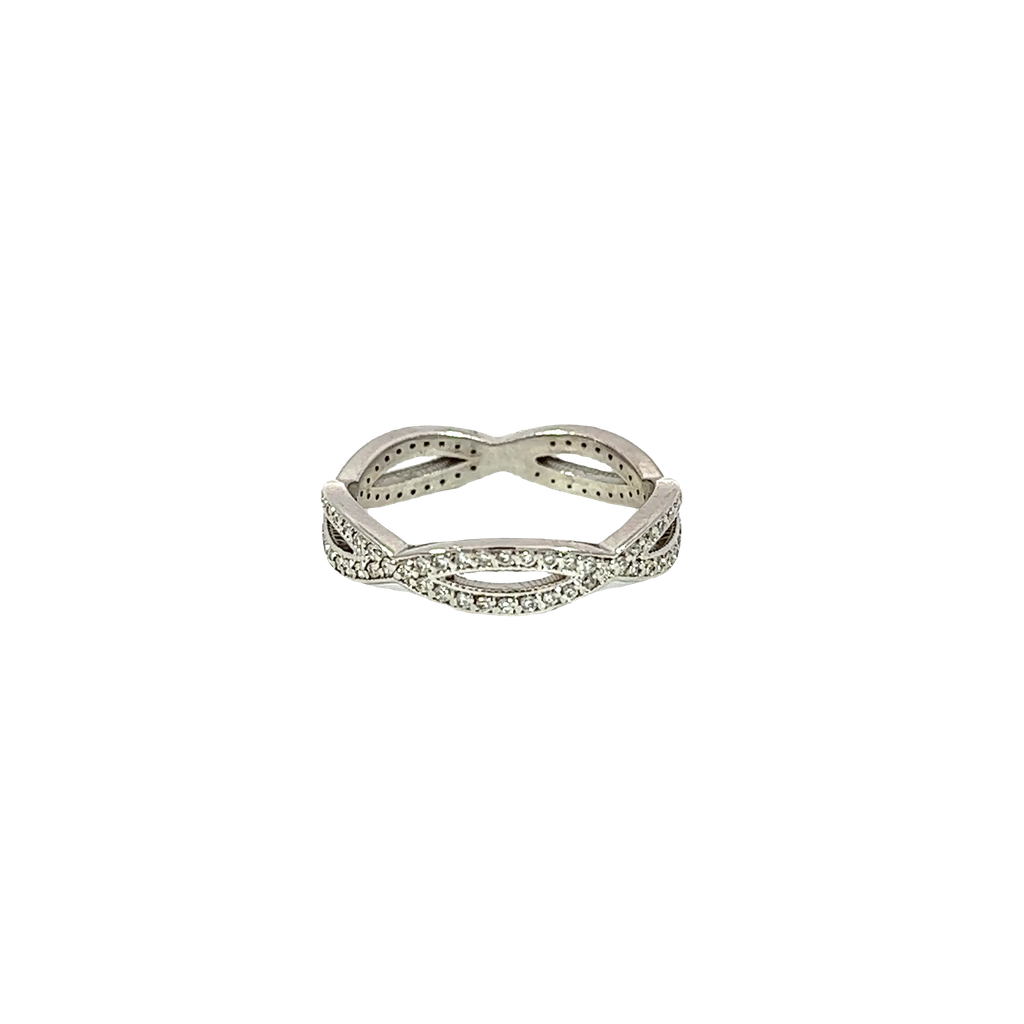 14K White Gold Diamond Band