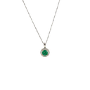 14K White Gold Diamond and Sapphire Pendant