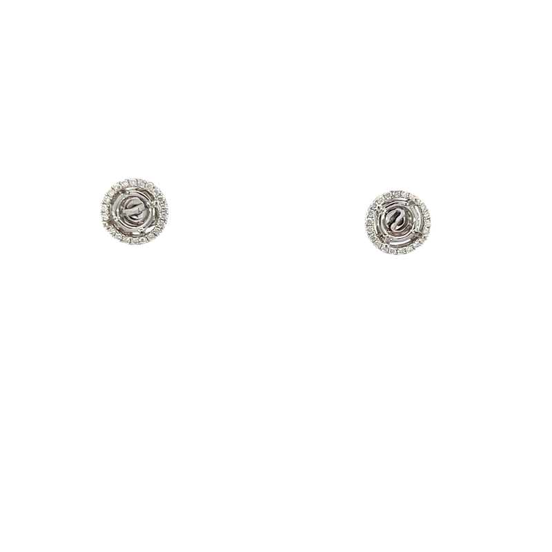 14K White Gold Diamond Earring Jackets