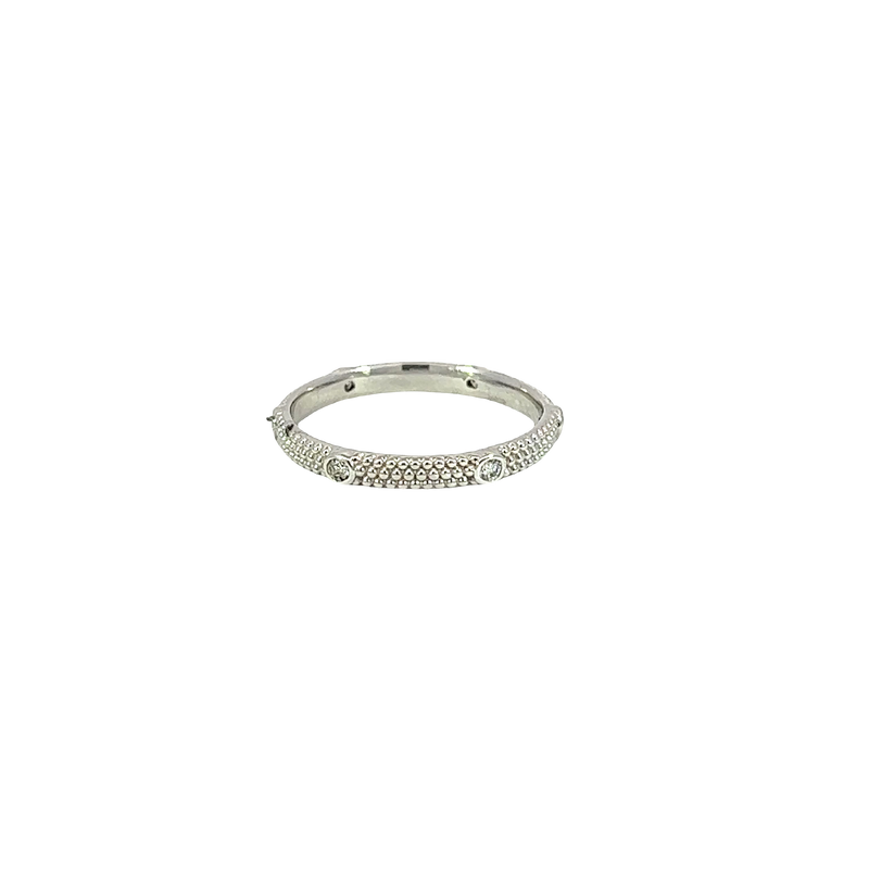 14K White Gold Diamond Stackable Ring