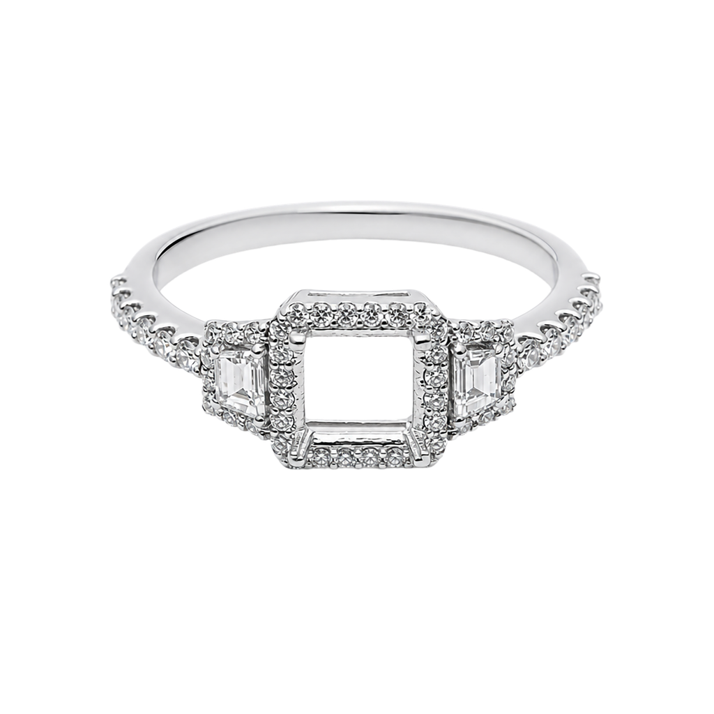 14K White Gold Diamond Engagement Ring