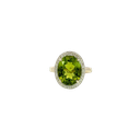 14K White Gold Diamond and Peridot Fashion Ring