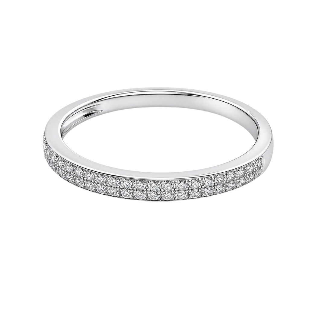 14K White Gold Diamond Band