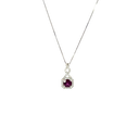 14K White Gold Diamond and Rubellite Pendant