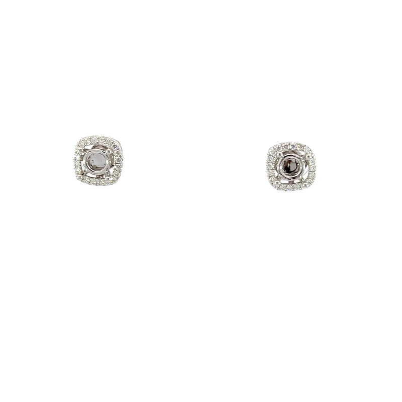 14K White Gold Diamond Earring Jackets