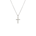 14K White Gold Diamond Cross Pendant