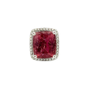 14K White Gold Diamond and Rubellite Cocktail Ring