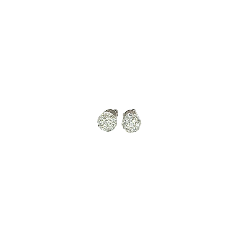 14K White Gold Diamond Stud Earrings