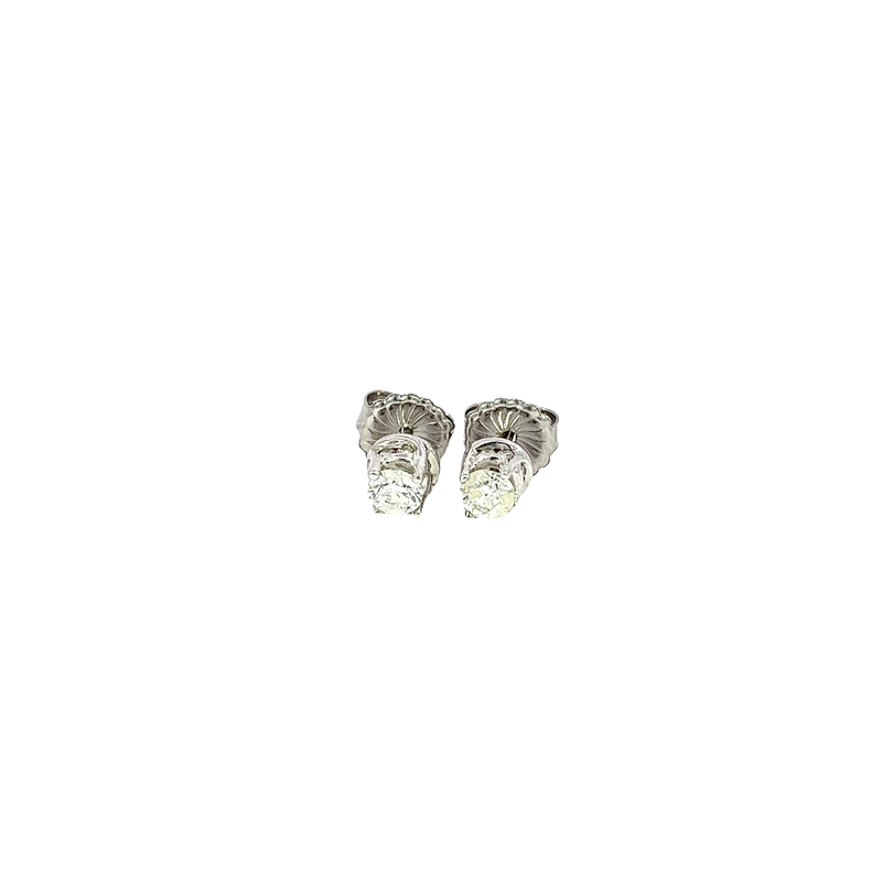 14K White Gold Diamond Stud Earrings