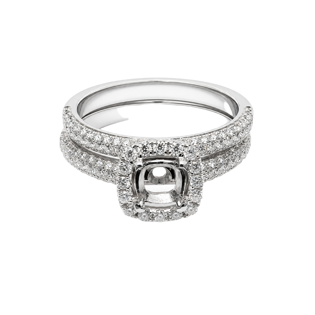 14K White Gold Diamond Wedding Set