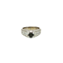 14K White Gold Black Diamond Ring