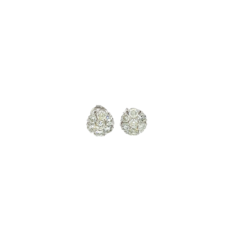 14K White Gold Diamond Stud Earrings