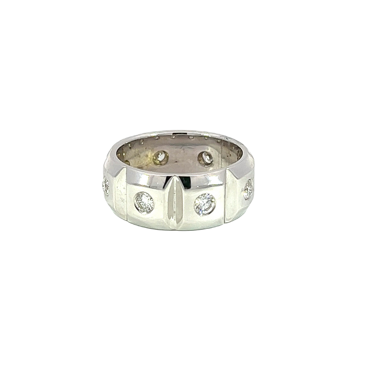 14K White Gold Diamond Band