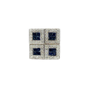 14K White Gold Diamond and Sapphire Cocktail Ring