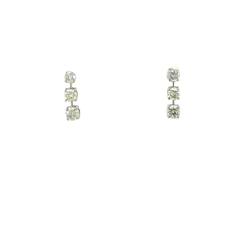 14K White Gold Diamond Drop Earrings