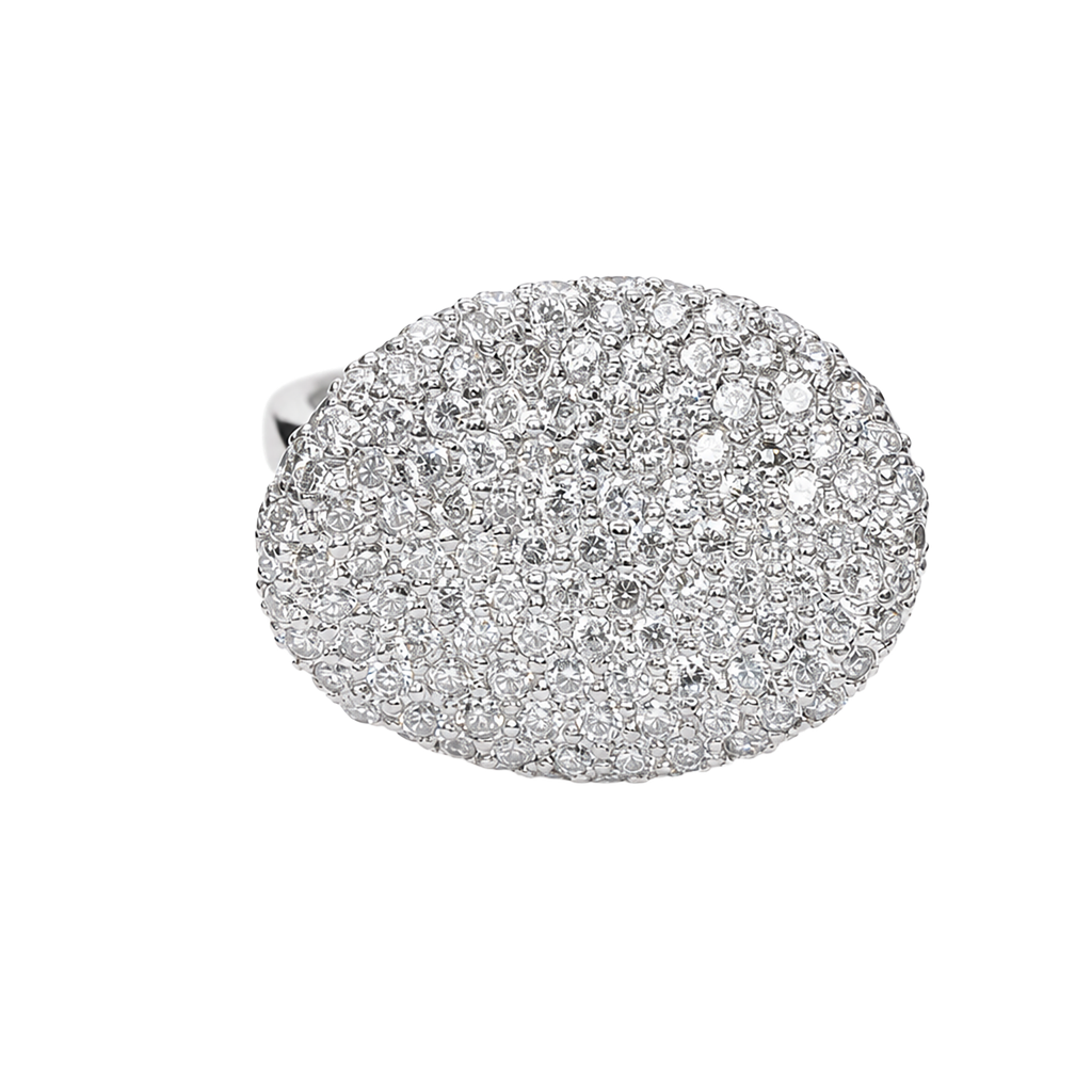 14K White Gold Diamond Cluster Ring