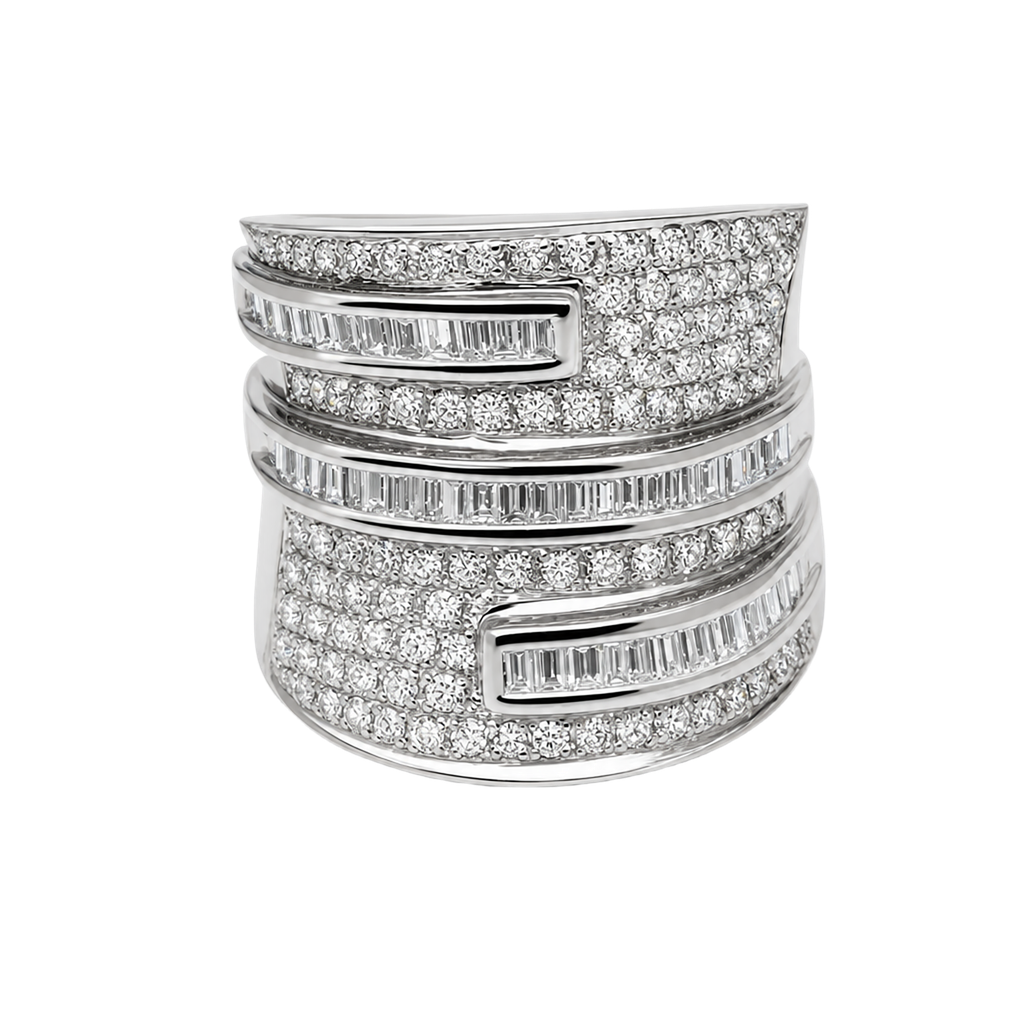 14K White Gold Diamond Cocktail Ring