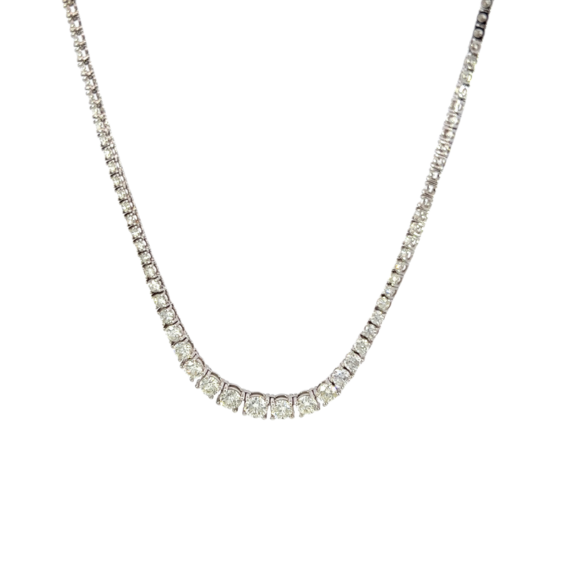 14K White Gold Diamond Tennis Necklace
