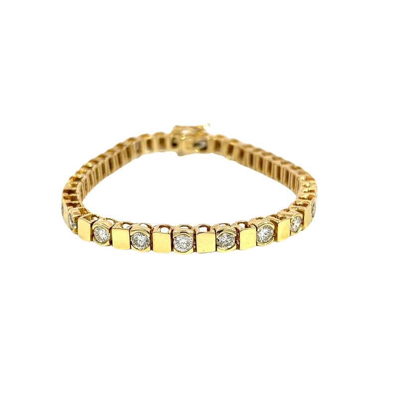 14K Yellow Gold Diamond Tennis Bracelet