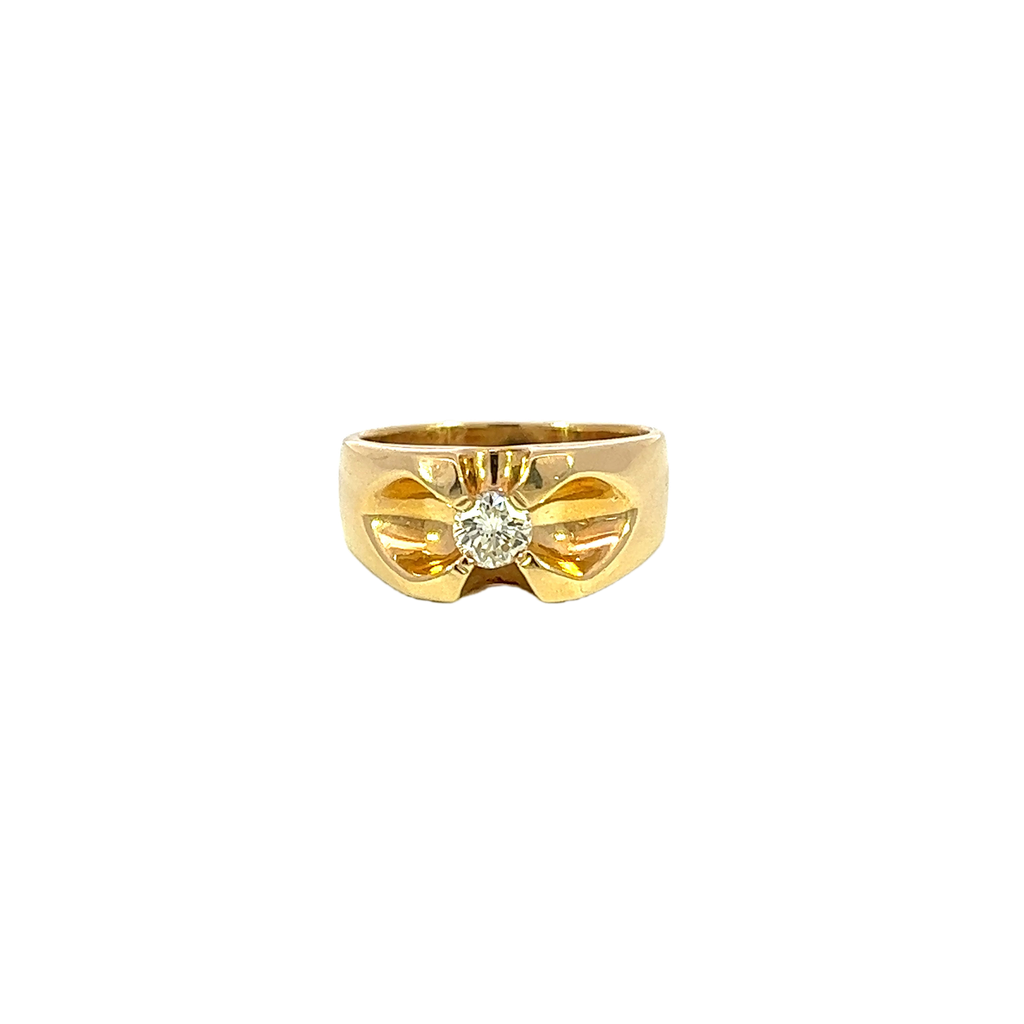 14K Yellow Gold Diamond Men's Ring