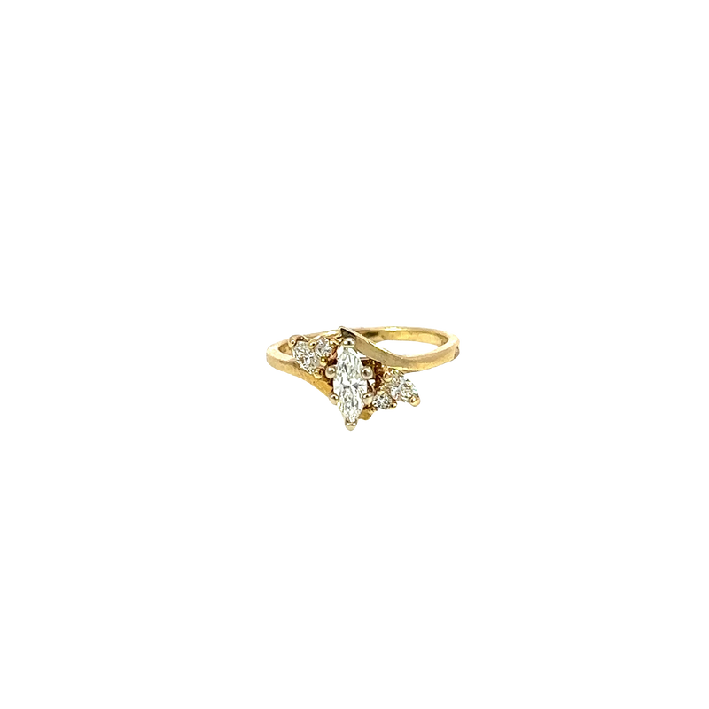 14K Yellow Gold Diamond Fashion Ring