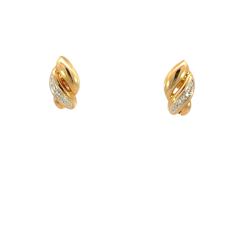 14K Yellow Gold Diamond Earrings