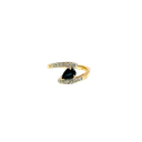 14K Yellow Gold Diamond and Sapphire Fashion Ring
