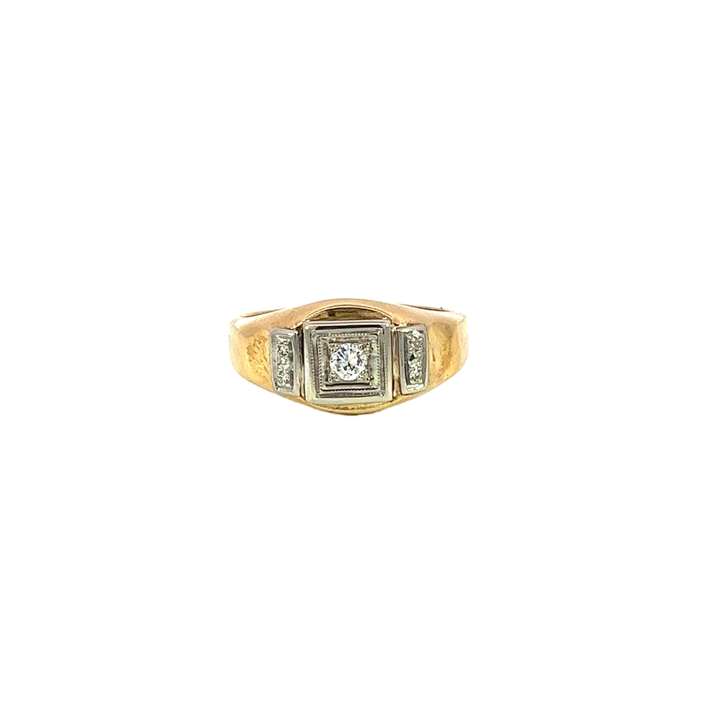 14K Yellow Gold Men's Diamond Ring