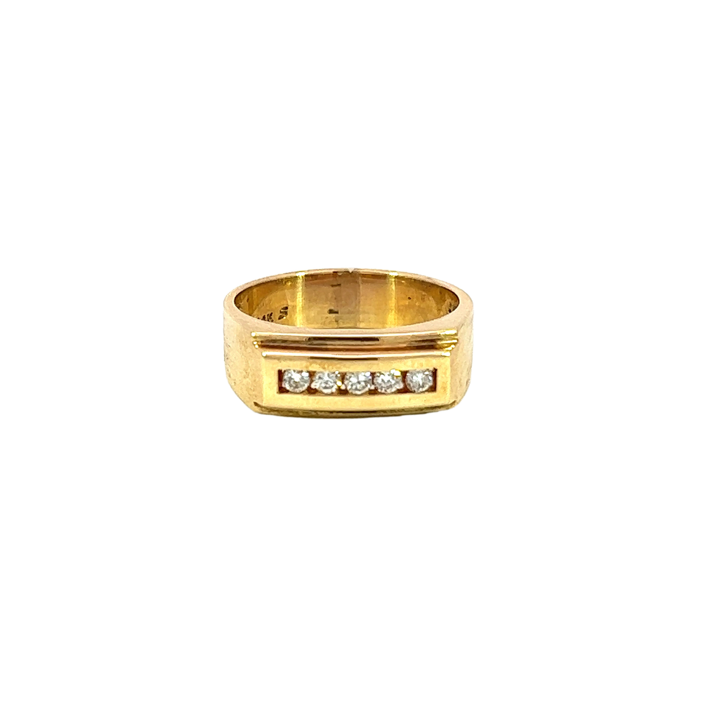 14K Yellow Gold Diamond Men's Ring
