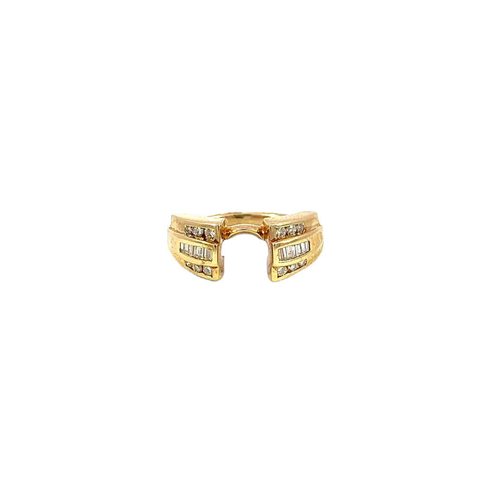 14K Yellow Gold Diamond Ring Guard