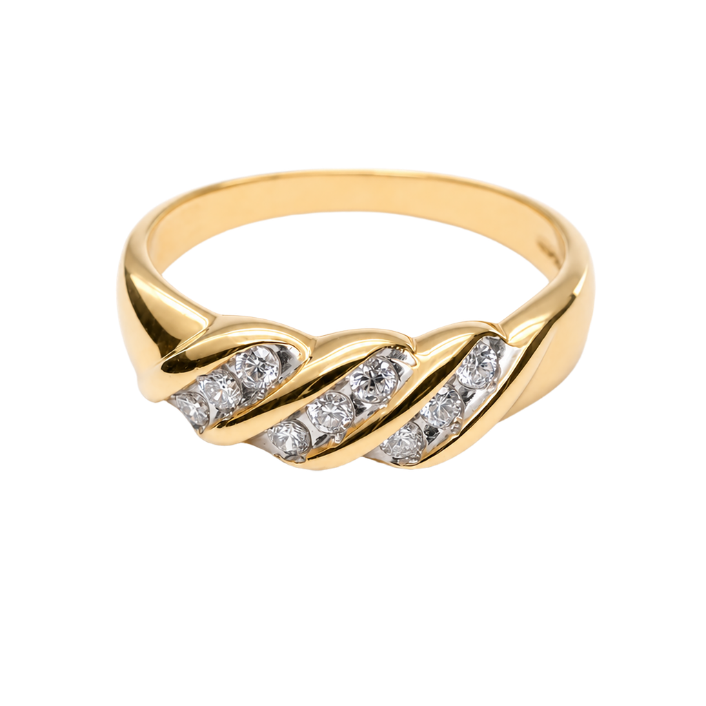 14K Yellow Gold Diamond Fashion Ring