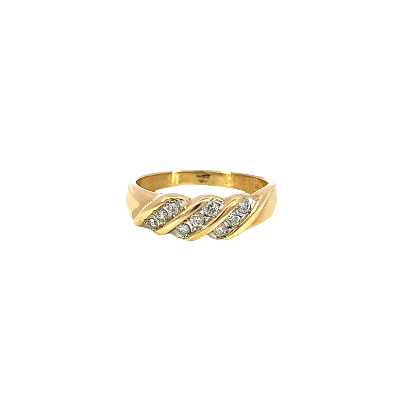 14K Yellow Gold Diamond Fashion Ring