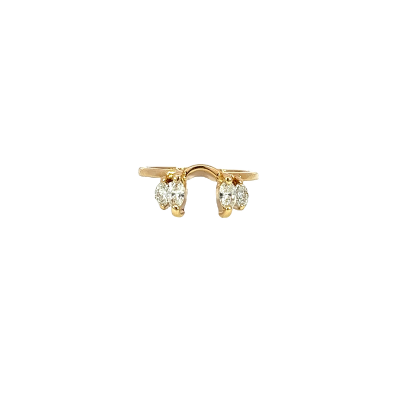 14K Yellow Gold Diamond Fashion and Guard Ring