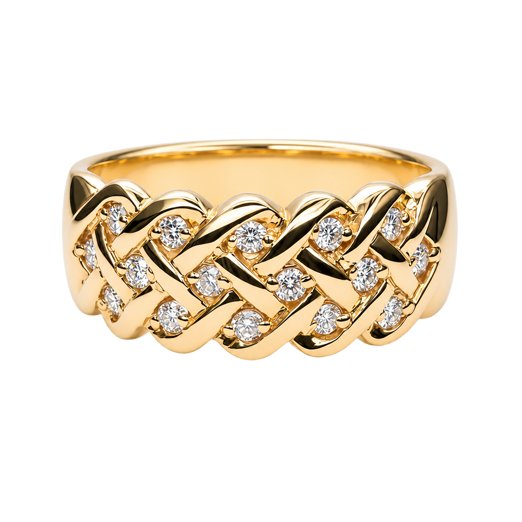 14K Yellow Gold Diamond Band