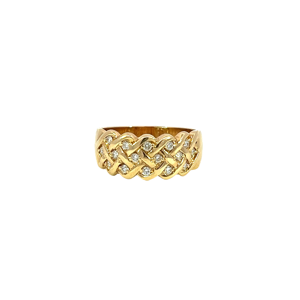 14K Yellow Gold Diamond Band
